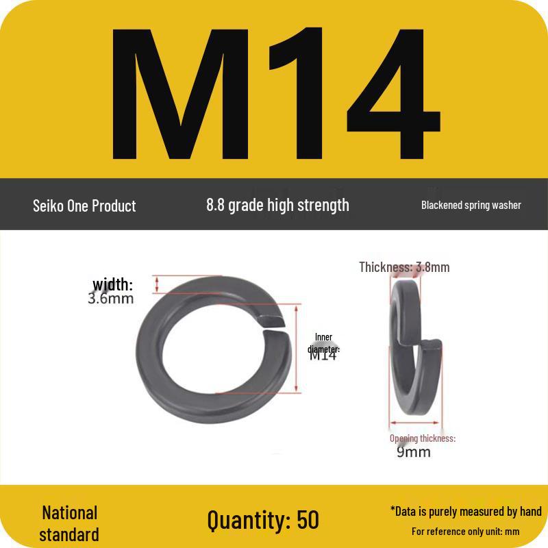 8.8 Grade Black Shock Absorbing Washer M3-M16
