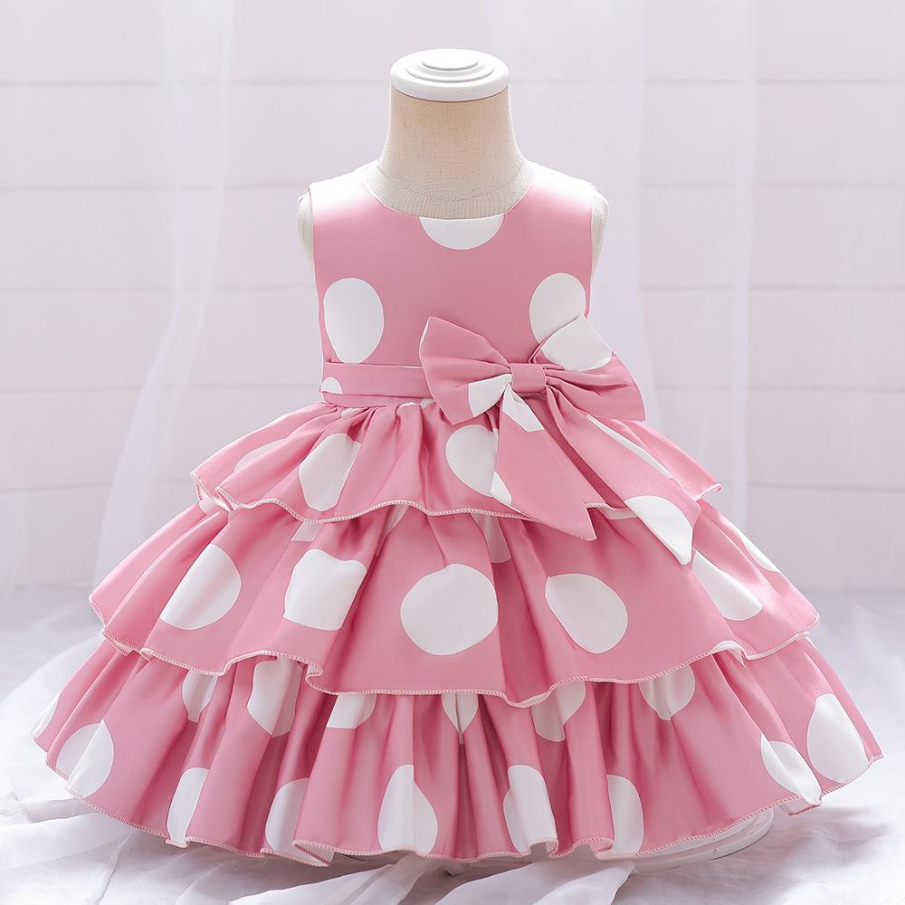 Baby Girl Dress Big Dots Princess Tutu Wedding Birthday Party Outfit