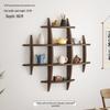Chinese Solid Wood Wall-Mounted Teacup Rack - Antique Curio Shelf and Tea Set Display Stand