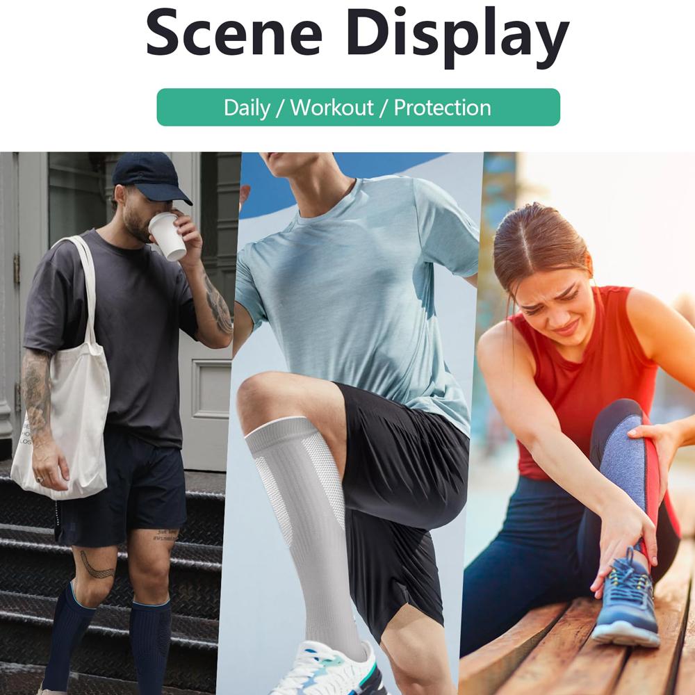 1 Pair 20-30 Mmhg Compression Socks For Men Women Knee High Best Support Athletic Sports Travel Running