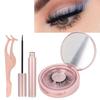 Round Tube Magnetic Liquid   Natural False Eyelashes Lashes Tweezers Kit Cosmetic 001#