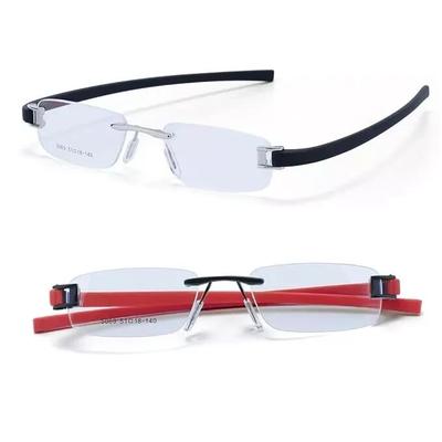 RSINC Combo Randlose Fassung | Brille Für Unisex Schwarz Rot-Silber Schwarzes Etikett A1 JL186701616195