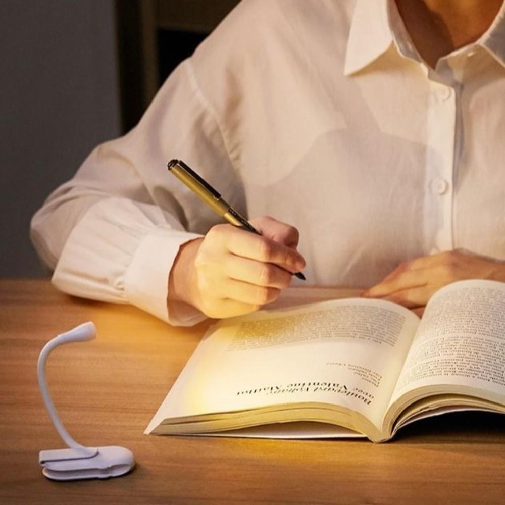 ABS Shell Mini LED Book Light 3 Color Study Lamp 360° Flip Eye Protection Lamp  Study Use
