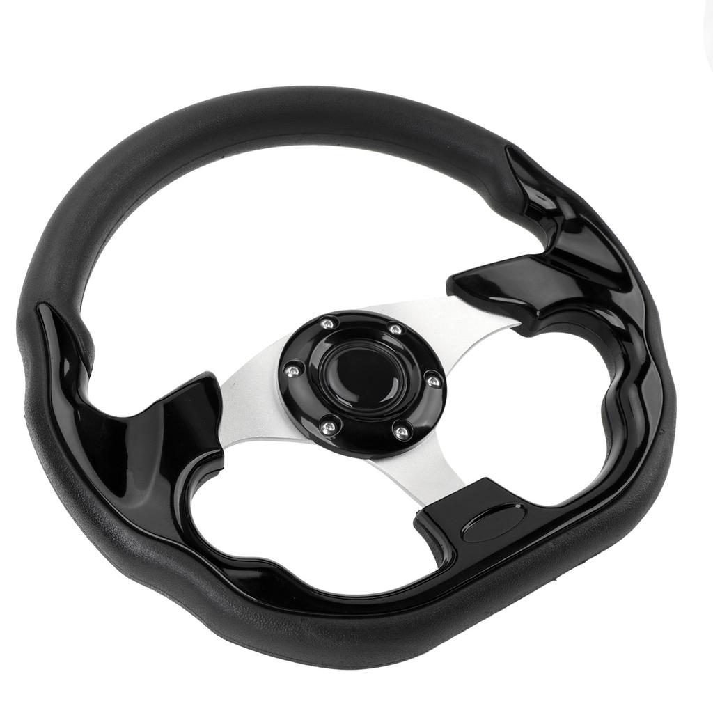 Car Steering Wheel 13in PU Stylish Look Impact Proof Enhanced Grip Easy Installation Racing Steering Wheel for Vehicle