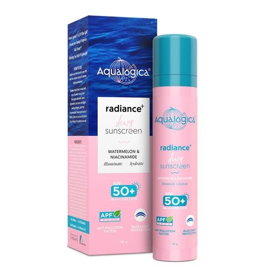 Aqualogica Dewy Sunscreen SPF 50 с арбузом для всех типов кожи и ниацинамидом, флакон 50,0 г, 1 упаковка