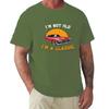 Classic Car And Letter Graphic Print Unisexs Retro Casual Short Sleeve Crew Neck Tshirt Summer Outdoor