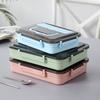 Abay304 Portable 3-Compartment Stainless Steel Bento Lunch Box