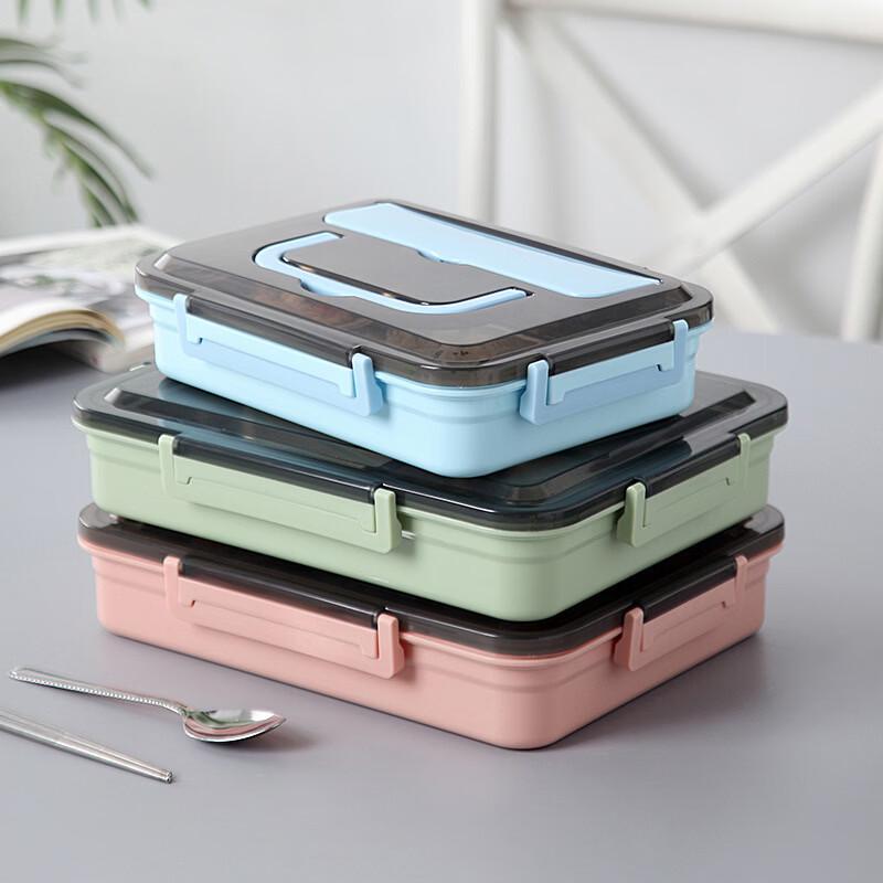 Abay304 Portable 3-Compartment Stainless Steel Bento Lunch Box