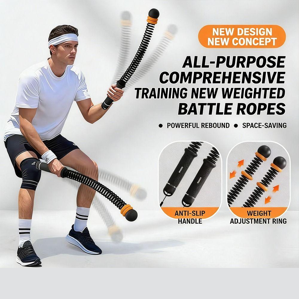 2Pcs Non Slip Handle Training Rope Strong Rebound Inertia Spring Exercise Ropes