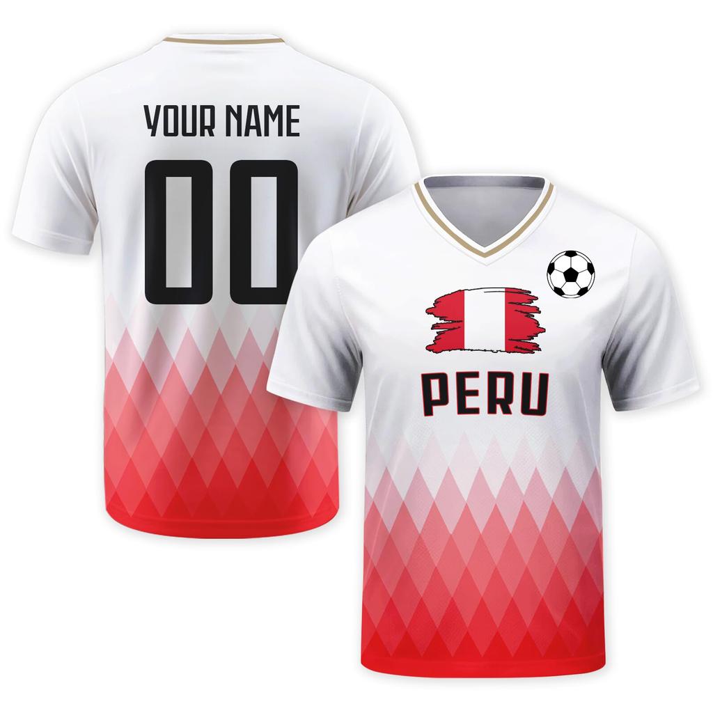 Customizable Soccer Jersey Shirt with V Neck Short Sleeves Pattern Front and Back Print for Sports and Team Use