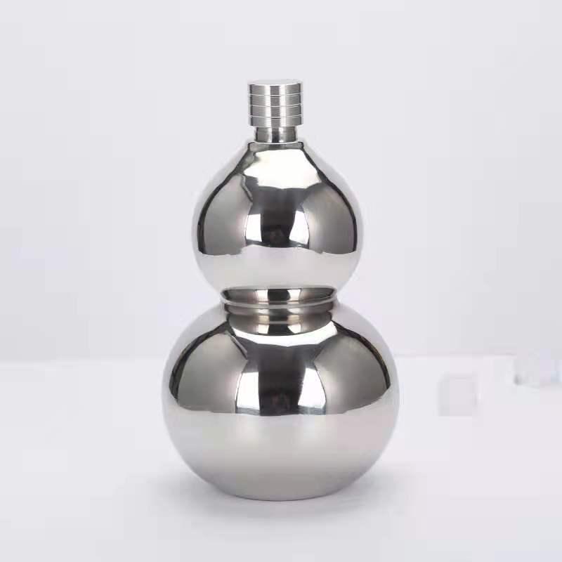 304 Stainless Steel Gourd Wine Pot with 2 Cups and Water Kettle, Available in 0.5 Jin, 1 Jin, 2 Jin, 3 Jin, and 5 Jin Sizes
