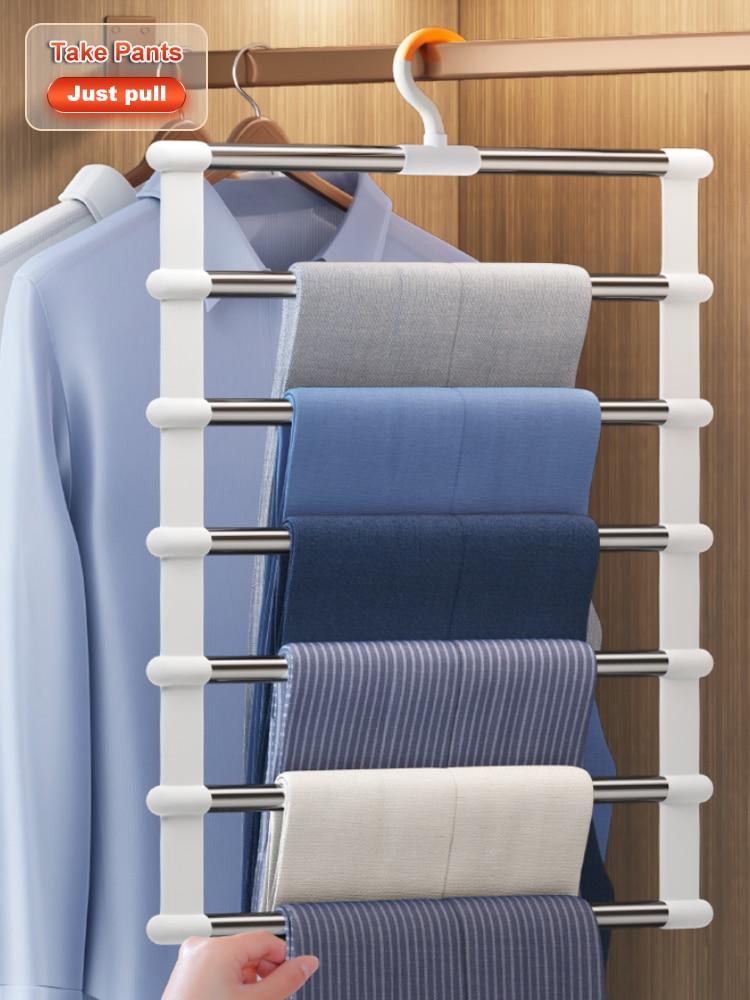 Buy 4/6/8 Layers Trouser Hangers Racks Pants Hnagers Closet Organizer