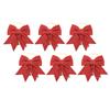 6pcs Glitter Bow Ornaments Multifuntional Party Accessories Xmas Decorative Glitter Ties for
