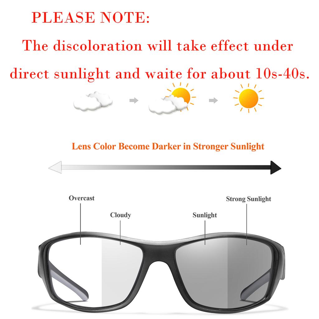 LOISRUBY Photochromic Cycling Sunglasses Men Women Outdoor Riding Travel Driving Camping Goggles Camouflage Eyeweare