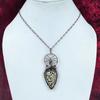 Dalmatian Jasper Gemstone Pendant Copper Wire Wrapped Jewelry Handmade Pendant