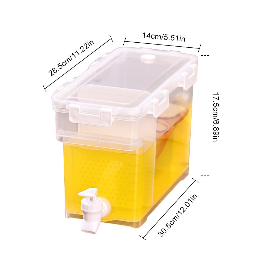 3.5/6L Fridge Drink Dispenser Large Capacity Cold Water Bucket Leakproof Refrigerator Beverage Dispenser for Home Kitchen Office