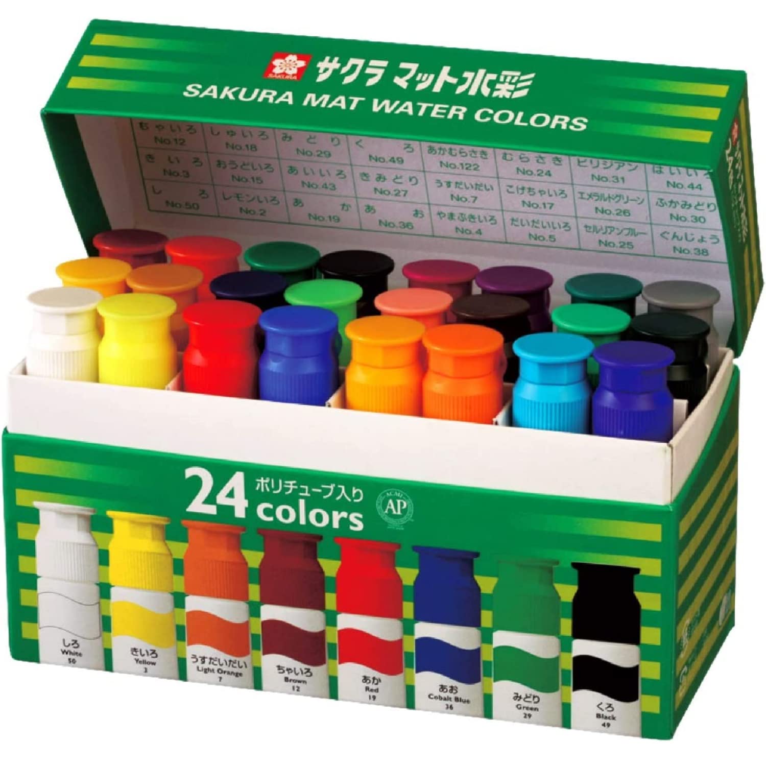 

Sakura Crepas Paint Matte Watercolor Polytube 24 Color Set MW24PE