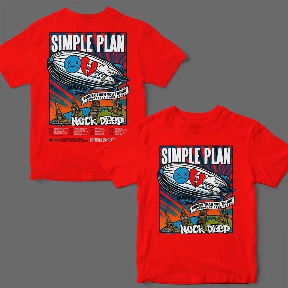 Simple Plan Bigger Than You Think Europe And UK Tour 2026 100% Cotton T-shirt Mens Tees Top M