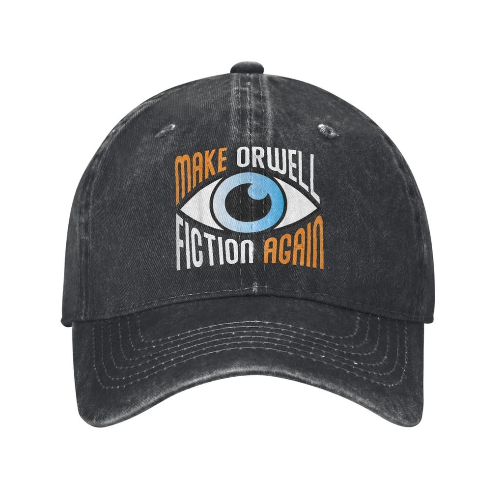 Vintage 1984 Make Orwell Fiction Again Baseball Cap Distressed Denim Sun Cap Dystopian World Outdoor Adjustable Hats