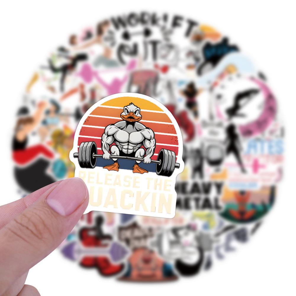 55 New Fitness Sports Graffiti Stickers Decorative Skateboard Suitcase Notebook DIY Stickers