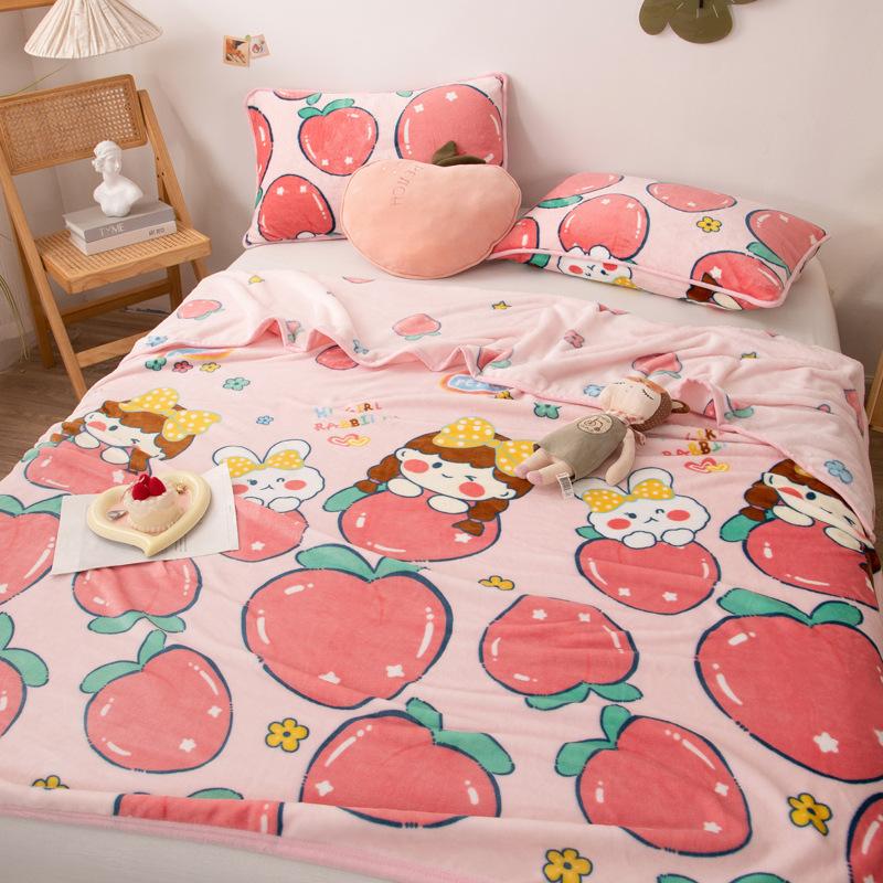 Comforter Cartoon Fleece Blankets Super Soft Flannel Queen Size Blanket For Bed Luxury Cozy Microfiber Plush Fuzzy Blanket