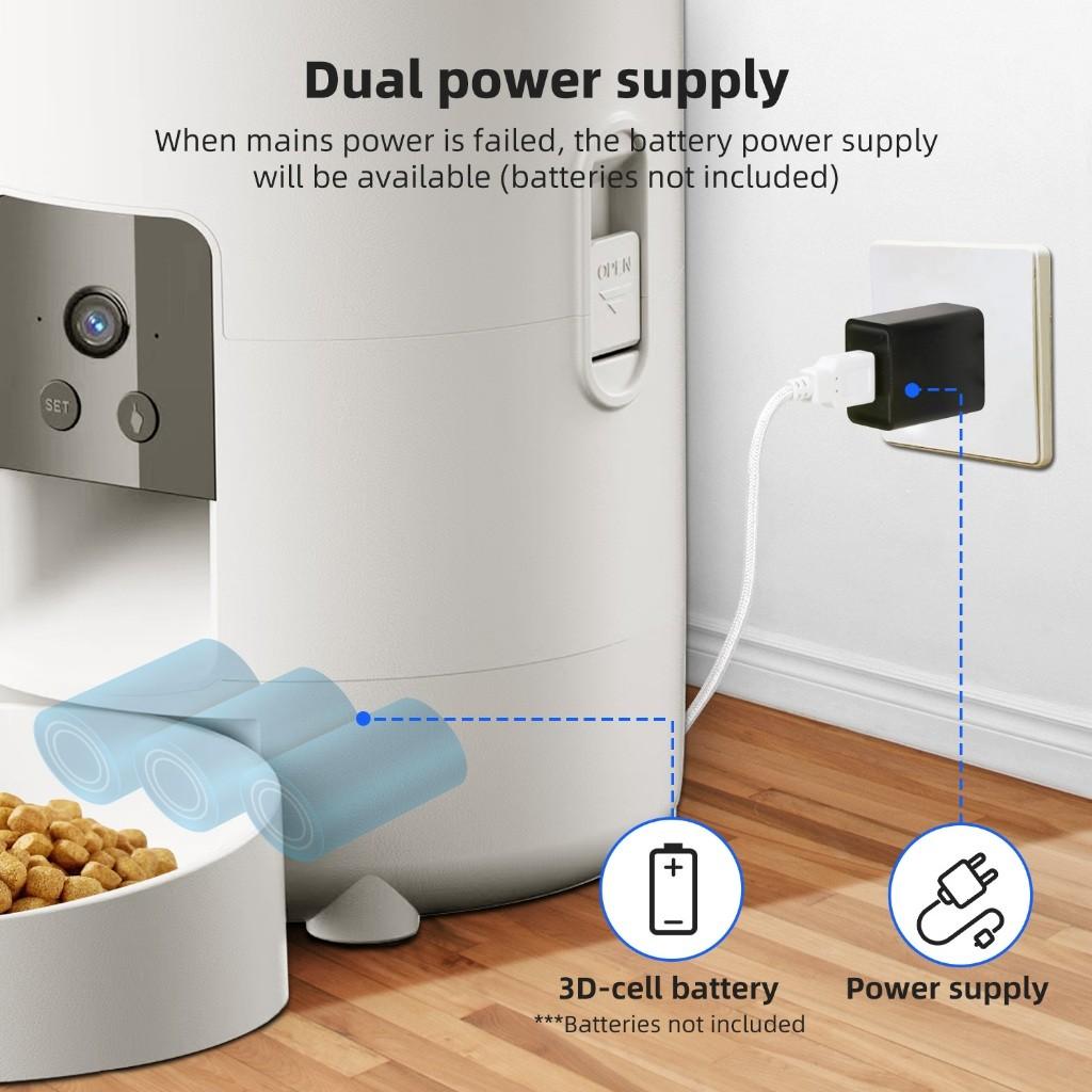 2L Large Capacity Button Wi-Fi & Camera Controlled Pet Feeding Machine Automatic Pet Feeder Smart Dog Cat Food Dispenser