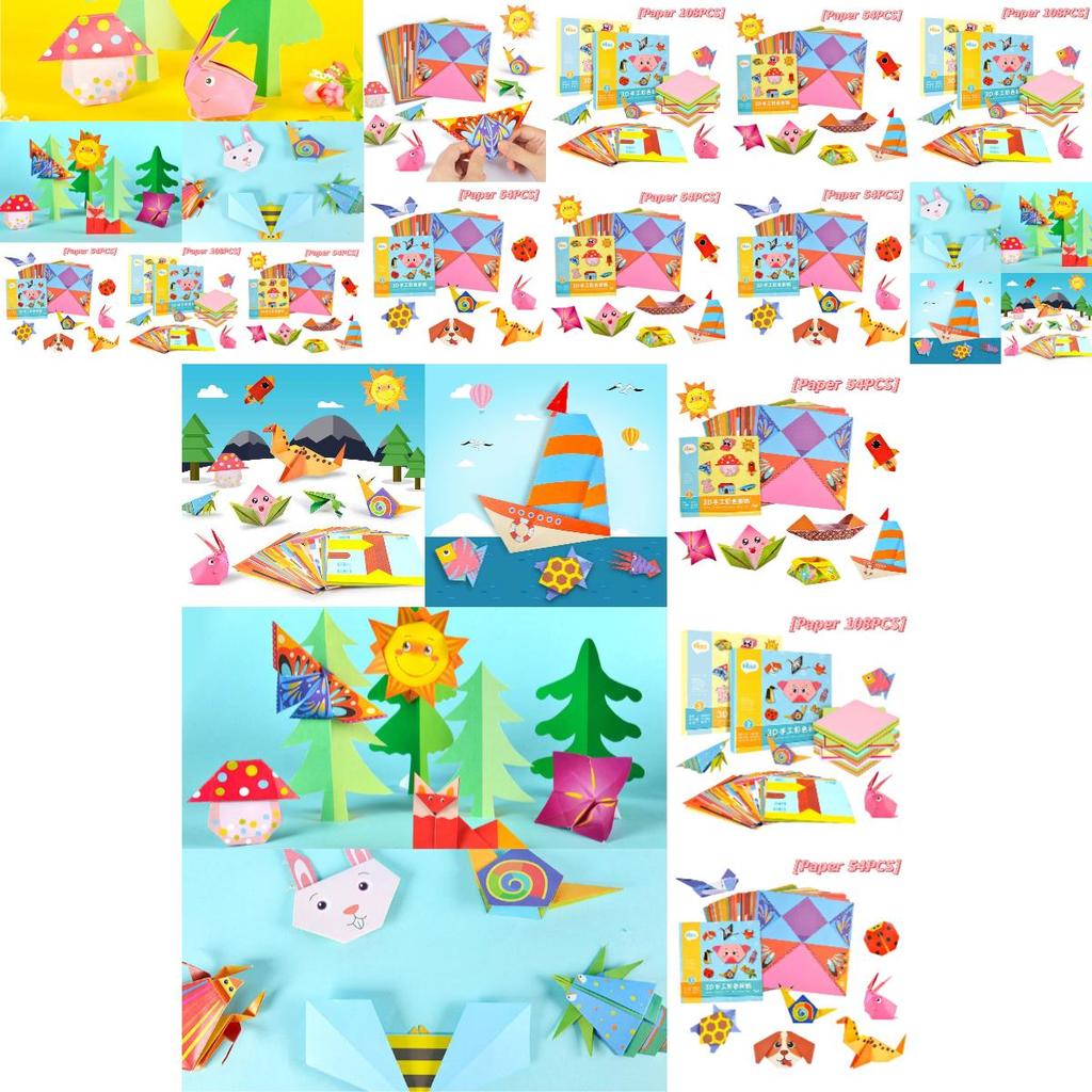 Buntes Papierfaltset für Kinderbasteln und Gehirnentwicklung