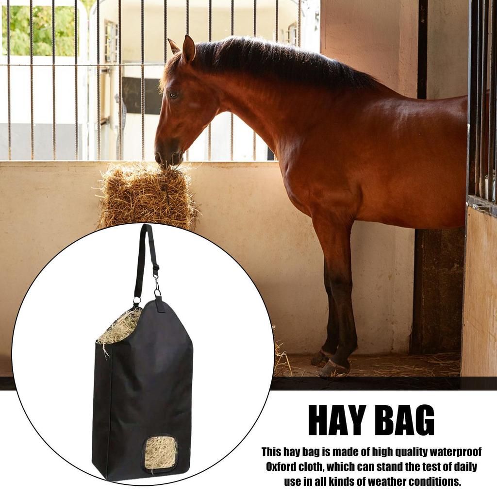 Horse Hay Bag Equestrian Feeding Net Oxford Cloth Large Capacity Hay Bag for Goat Equestrian Stallcorral Hay Bag