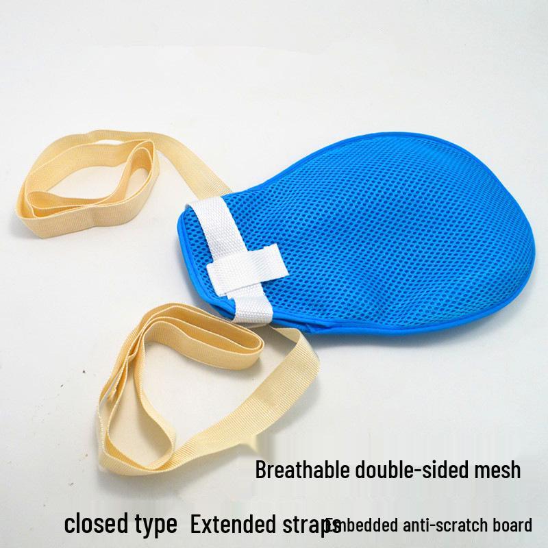 Elderly Anti-Pulling Restraint Gloves - Anti-Self-Harm & Anti-Scratch Fixing Straps for Adults