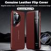 Genuine Leather Flip Cover Case For HUAWEI Pura 70 Pro Ultra Smart View Wake Sleep Call ID Display