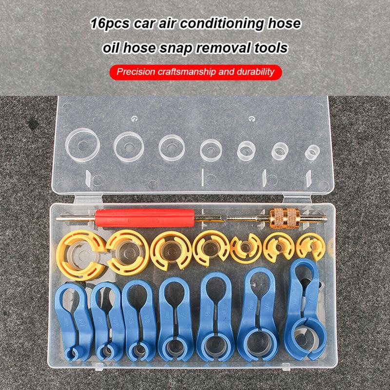 16-Piece Car AC Refrigerant Pipe Disassembly Tool Set