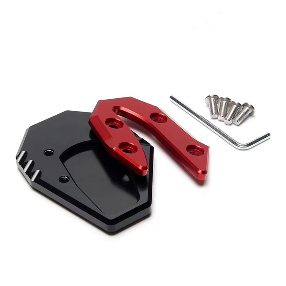 Motorcycle Accessories Side Stand NMAX155 N MAX NMAX 155 125 NMAX125 Kickstand Plate Extension Support Foot Pad Base 2015-2021 (Red)