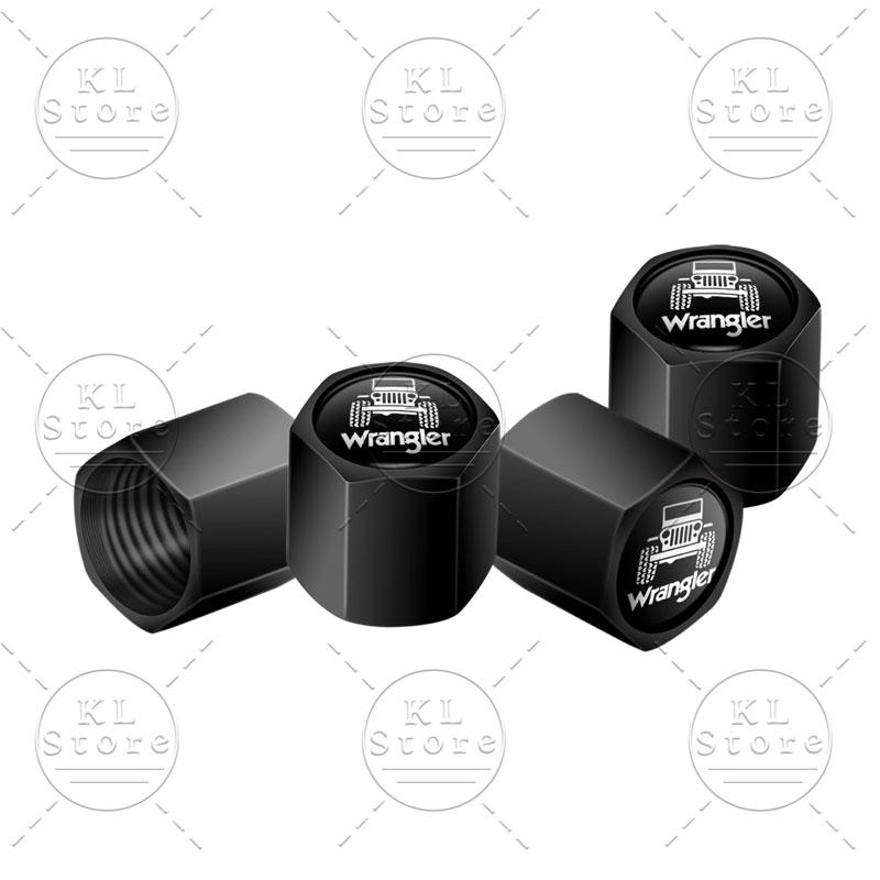 4Pcs Auto Exterior Logo Metal Wheel Tire Valve Caps Stem Case Dust Covers For Jeep Wrangler JK JL TJ  Renegade Liberty Patriot ANS1