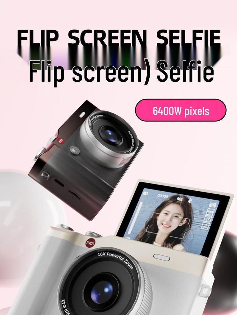 Digitalkamera mit CCD-Sensor und zwei Objektiven - Retro-Klapphandy-Stil, Perfekt für Schüler und Kinder, Verbindung zum Handy.