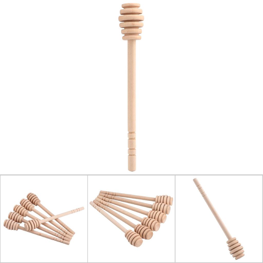 Zk30  Household Wooden Jam Honey Dipper Jar Dispensing Collecting Stirring Rod Stick 16cm