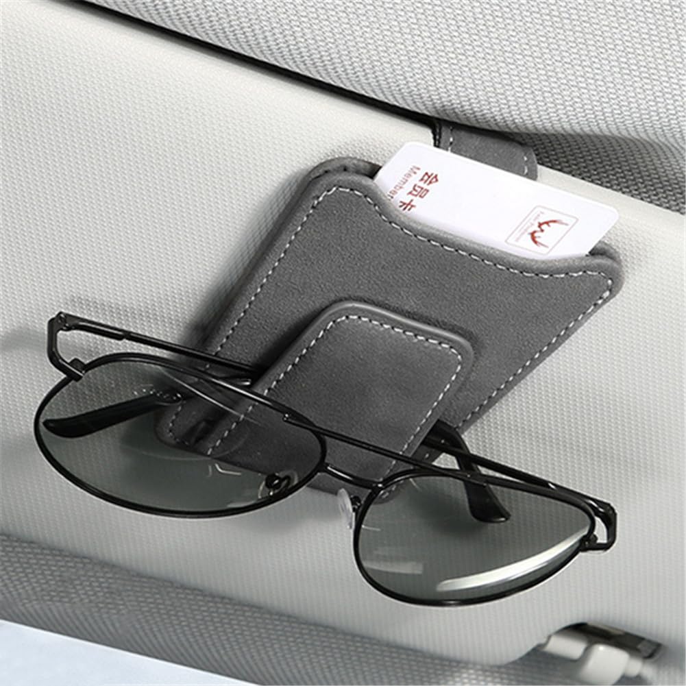 

Raksonic Car Glasses Holder Sunglasses Clip Car Storage Glasses Clip Eyeglasses Sunglasses Storage Leather серый