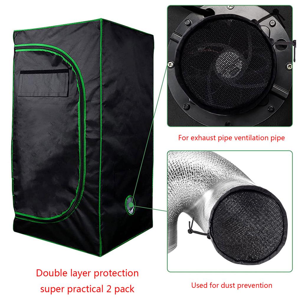 Grow Tent Vent Cover Duct Filter Net with Elastic Band and Fixed Buckled Mesh Screen Shield for Exhaust Fan Plant Growth