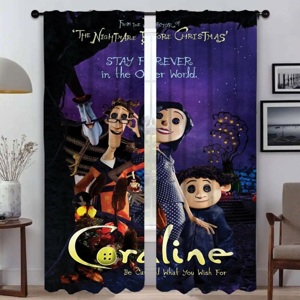 

Раздел Coralines затемняющие шторы для комнаты 2 панели противомоскитные шторы для камеры тенты Хэллоуин украшения гостиная ребенок W50xH70cmx2pcs-CL