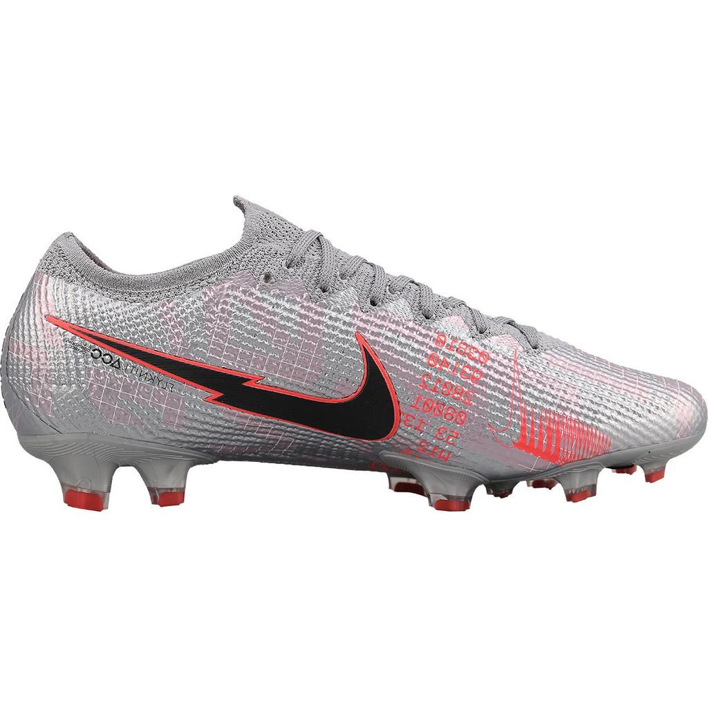 Nike Mercurial Vapor 13 Elite FG 'Metallic Grey Crimson' (Unisex) Metallic Bomber Grey / Particle Grey / Laser Crimson / Black Soccer Shoes AQ4176 906
