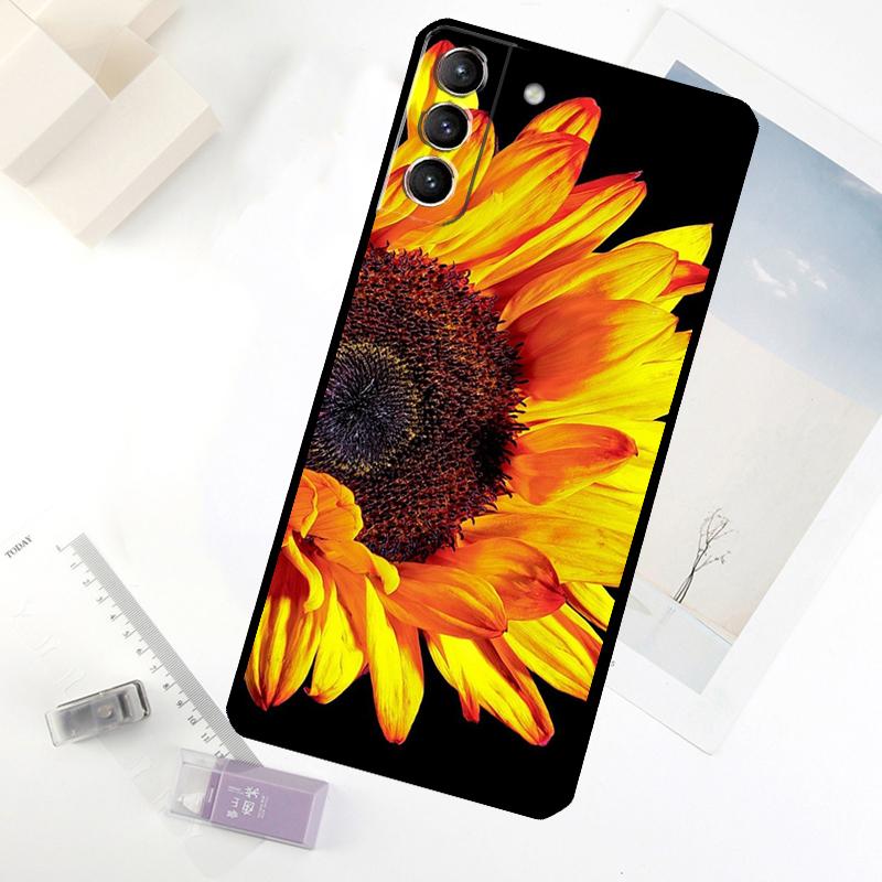Sunny Sunflower Phone Case For Samsung Galaxy S25 S26 Ultra S20 S21 S22 S23 S24 Ultra S10 Plus S25 FE Cover