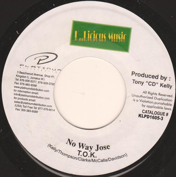 

7inch Record T.O.K. / VOICEMAIL - No Way Jose / Bounce Hard KLPD16053 K..Licious Musi 2003 Jamaica Reggae, Ska & Dub Used