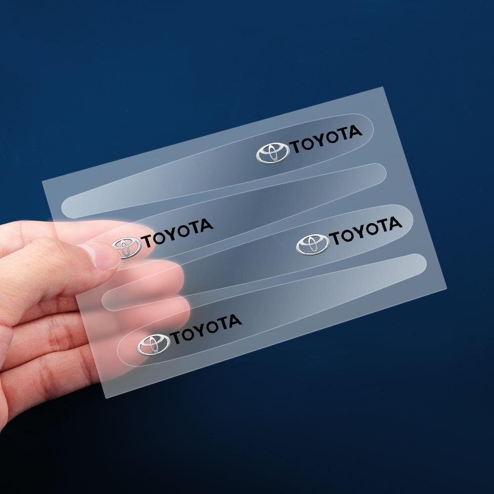 

Transparent Car Door Handle Cup Protector Film Door Bowl Logo Sticker For Toyota Corolla Cross Chr Crown Rav4 Avensis Aygo Raize