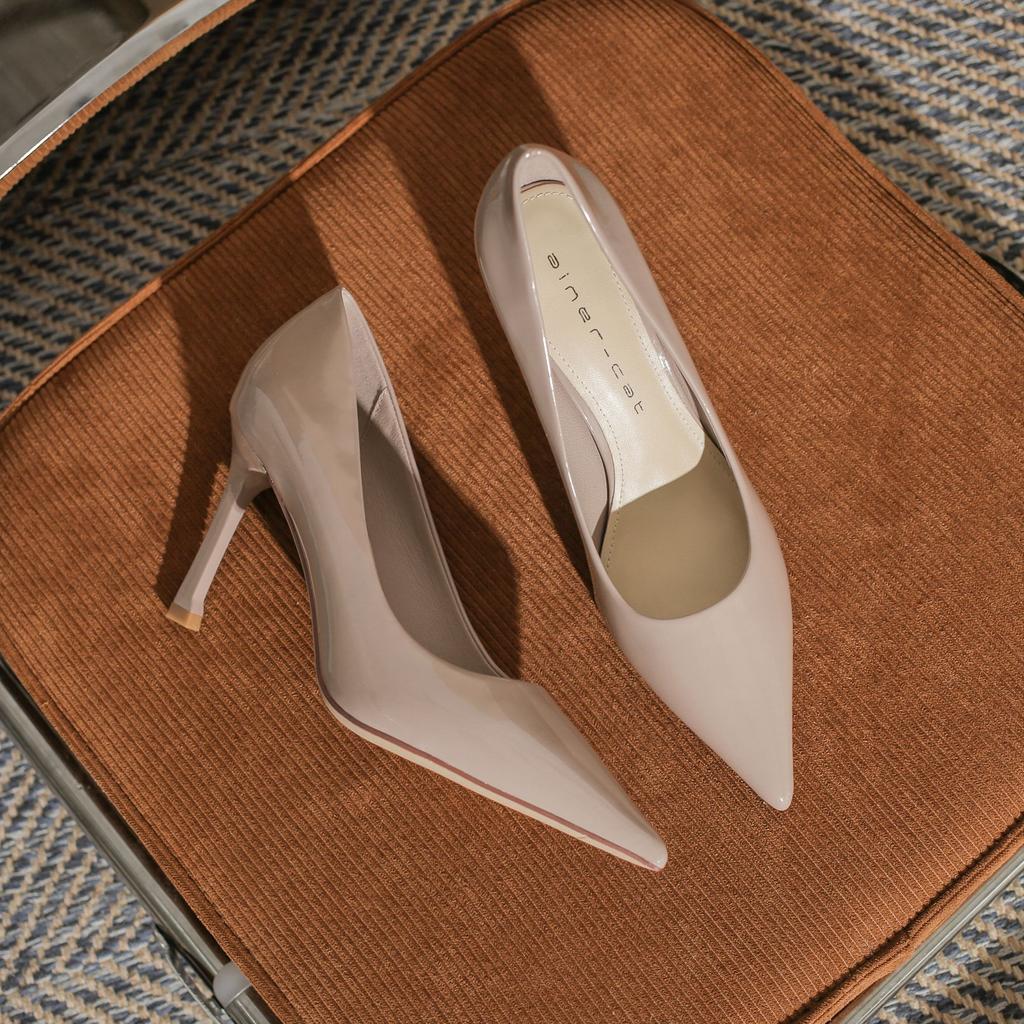 fashion Shoes Pointed Toe Red Women Pumps Patent Leather High Heels Occupational Office Shoes Stiletto Female Heels Shoes