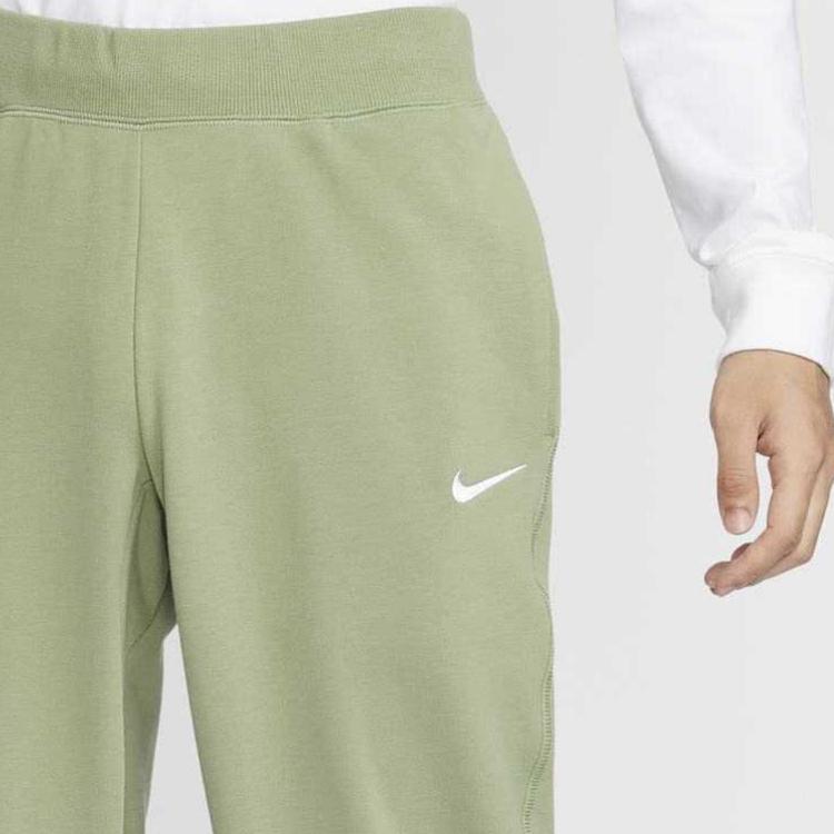 Nike Comfortable Warm Skin-Friendly Fitted Cuffed Long Pants Knitted Sports Pants Men bottoms Oil-Green White 528717-386