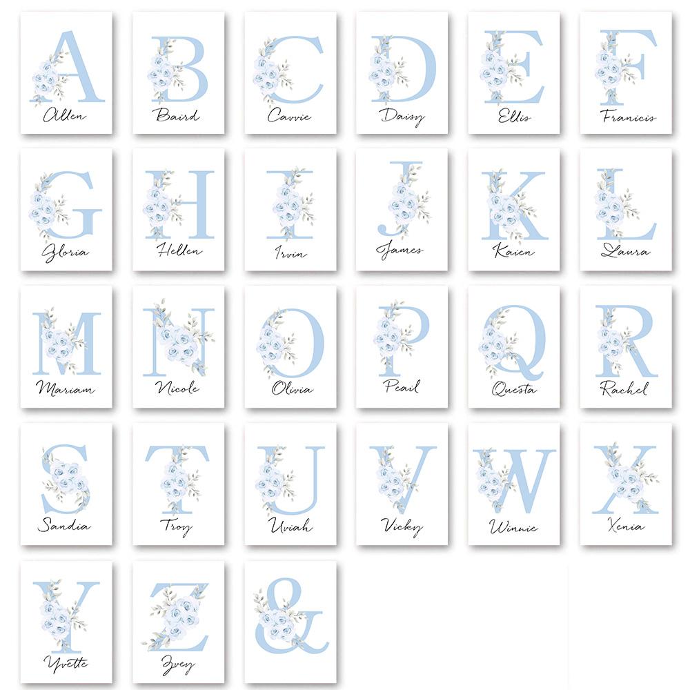 Personalize Baby Name Wall Decoration Painting Customize Nursery Wall Art Poster For Kids Bedroom Deco Animals Canvas Painting