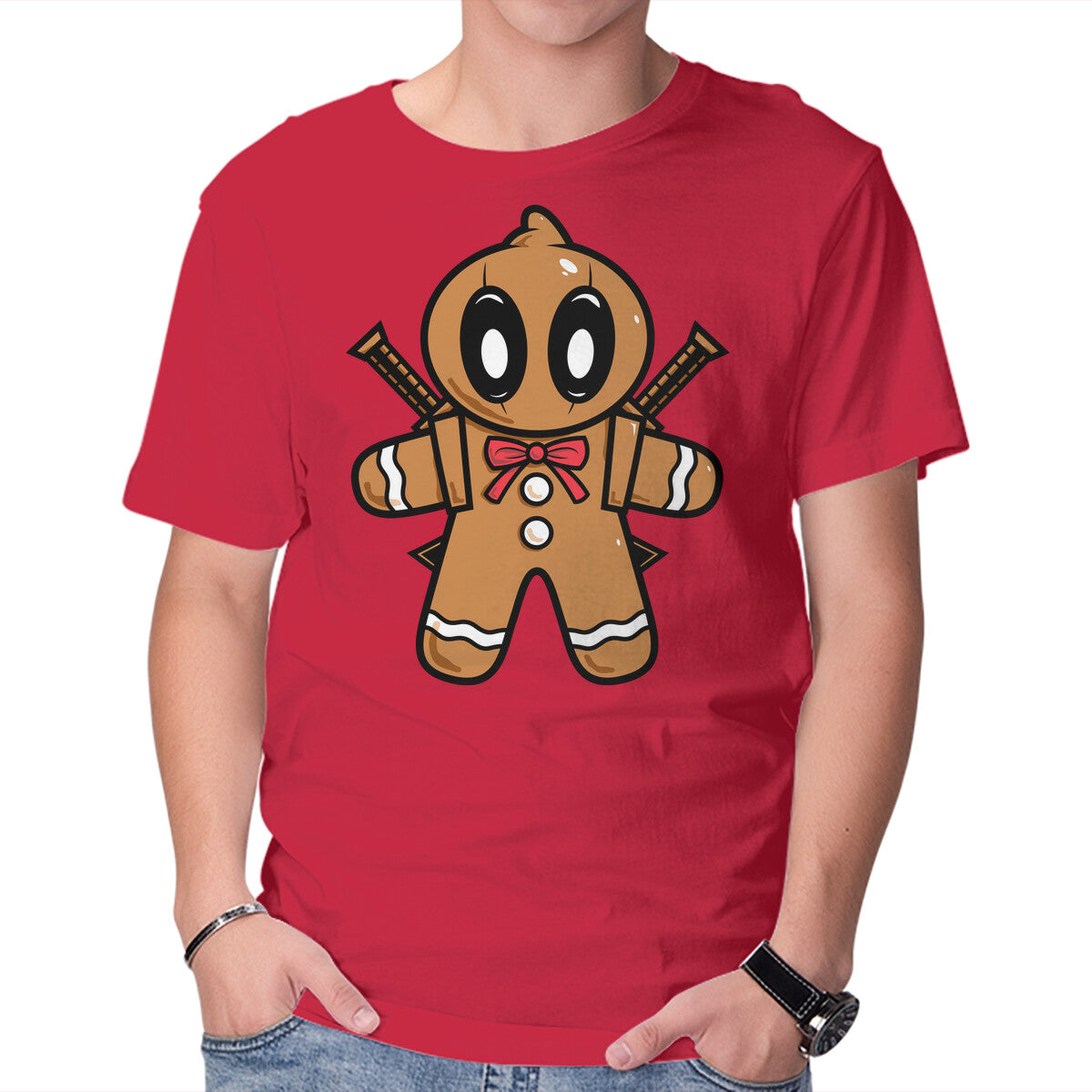 Unisex Crew Neck T-Shirt Gingerbread Pool Graphic Short Sleeve Casual Tee XXL