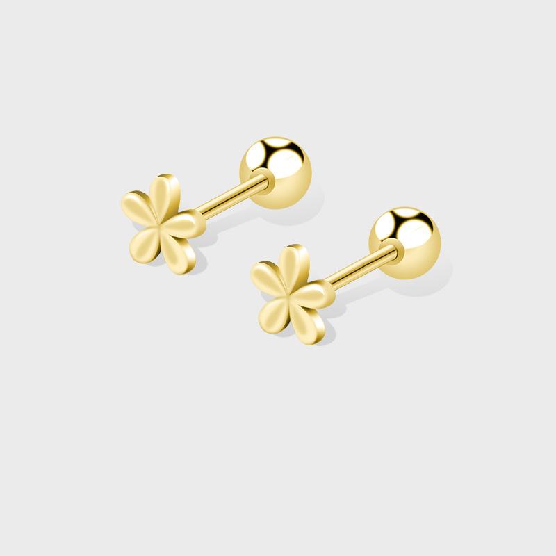 

Серьги-винты с цветком. Женские простые серьги-цветы в стиле ниши.