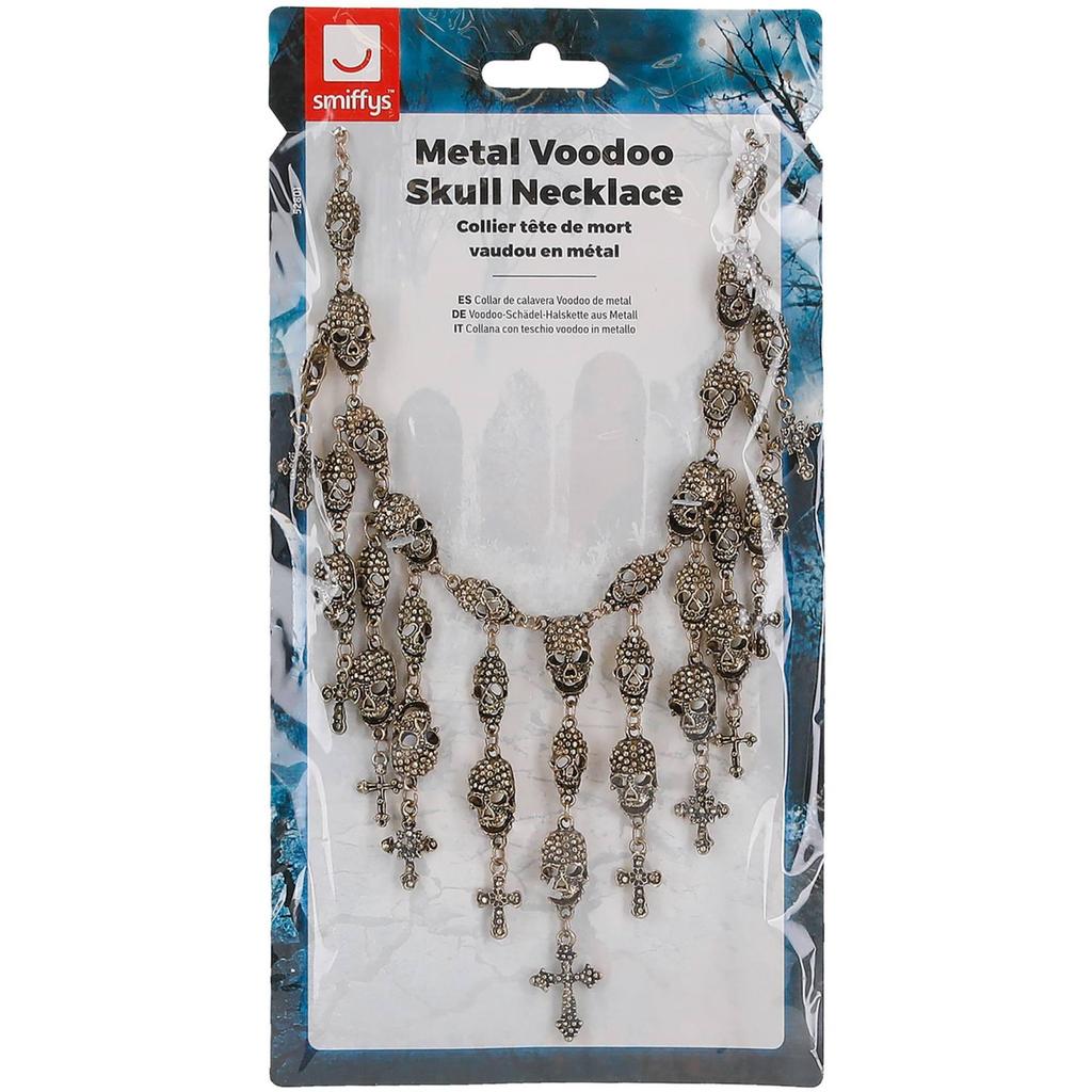 Smiffys Deluxe Metal Voodoo Skull Costume Necklace