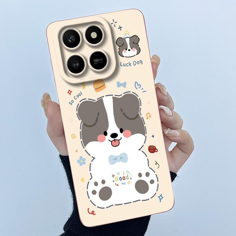 Case For Honor X7d Cute Panda Sweet Girls Cats Liquid Silicone Soft Back Cover For Honor 400 Smart 5G Bumper Protective Casing