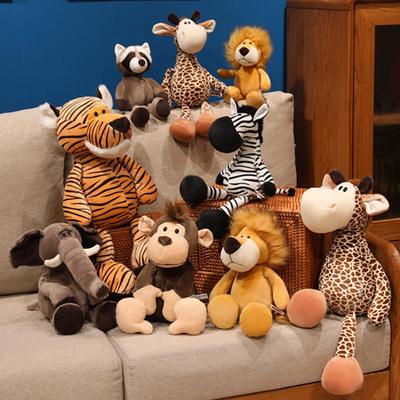 Adorable Forest Animal Plush Toys: Elephant, Giraffe, Lion, Tiger - Perfect for Children's Birthdays